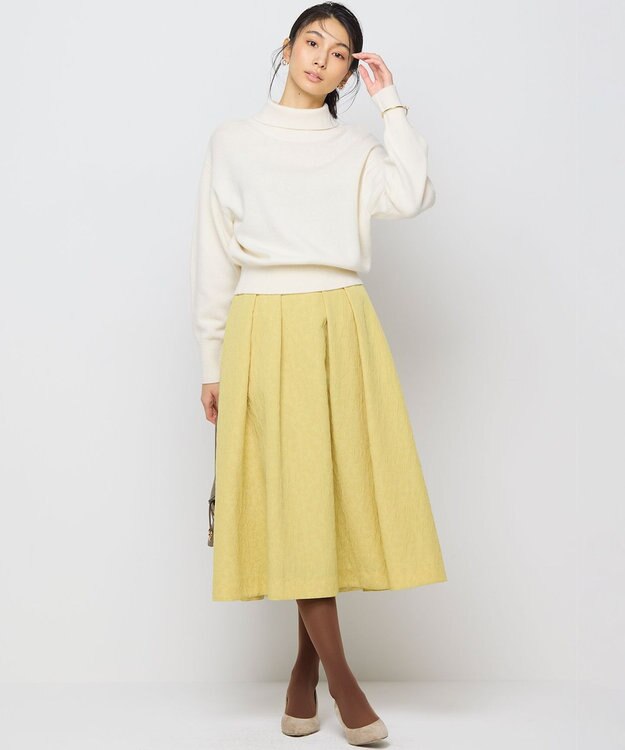 組曲 【WEB限定カラーあり】フラワーラメジャカード フレアスカート 【WEB限定】イエロー系9