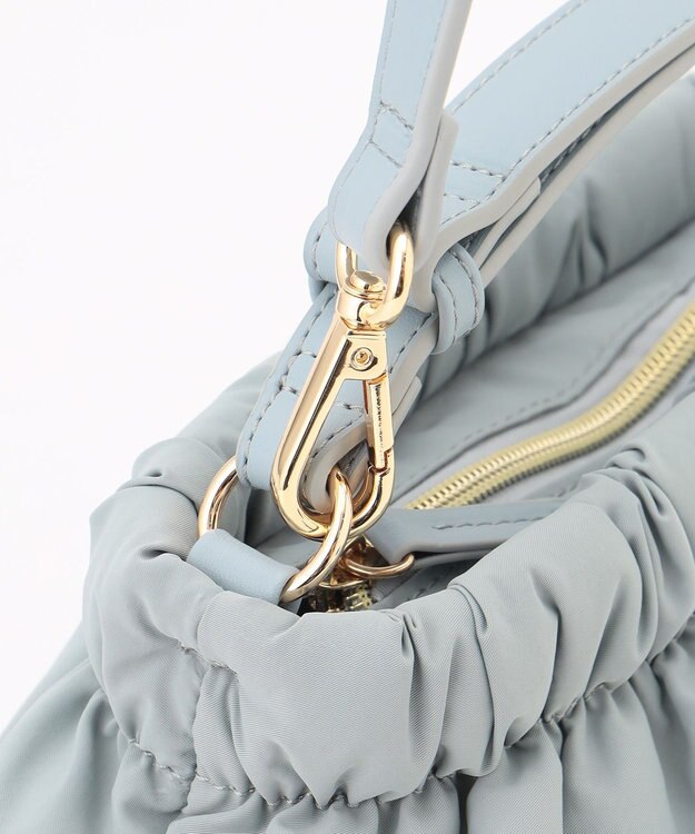 組曲 【弱撥水・軽量】2WAYギャザーハンド バッグ サックスブルー系