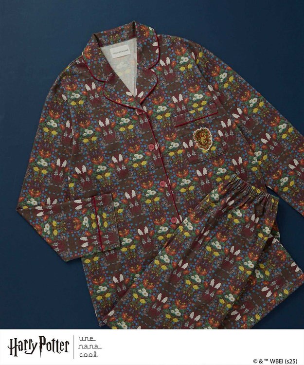 une nana cool 【ハリー・ポッターコラボ】【綿100%】開襟パジャマ レッド