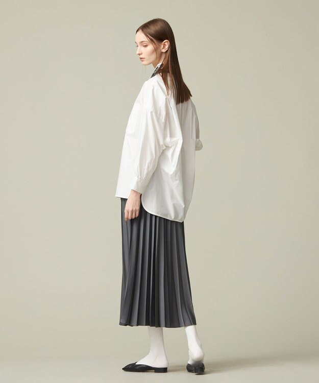 J.PRESS YORK STREET 【WOMEN】コットンタイプライター バックドレープブラウス ホワイト系