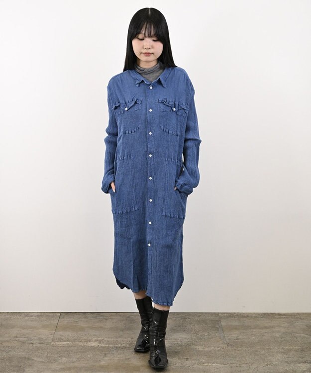 crêprie tsumori chisato creperie INDIGO SHIRT ONEPIECE クレプリ インディゴシャツワンピース INDIGO BLUE
