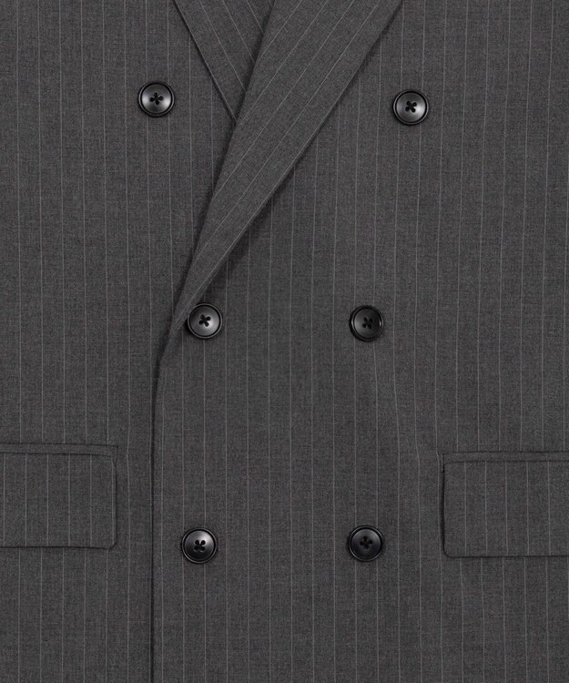 WEGO 【フォーマル/セットアップ対応】ダブルテーラードジャケット グレーストライプ