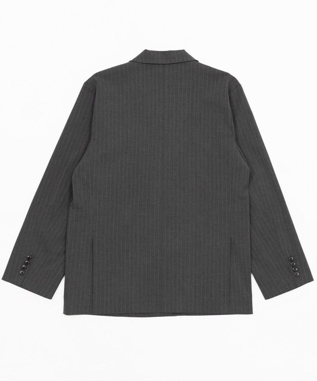 WEGO 【フォーマル/セットアップ対応】ダブルテーラードジャケット グレーストライプ