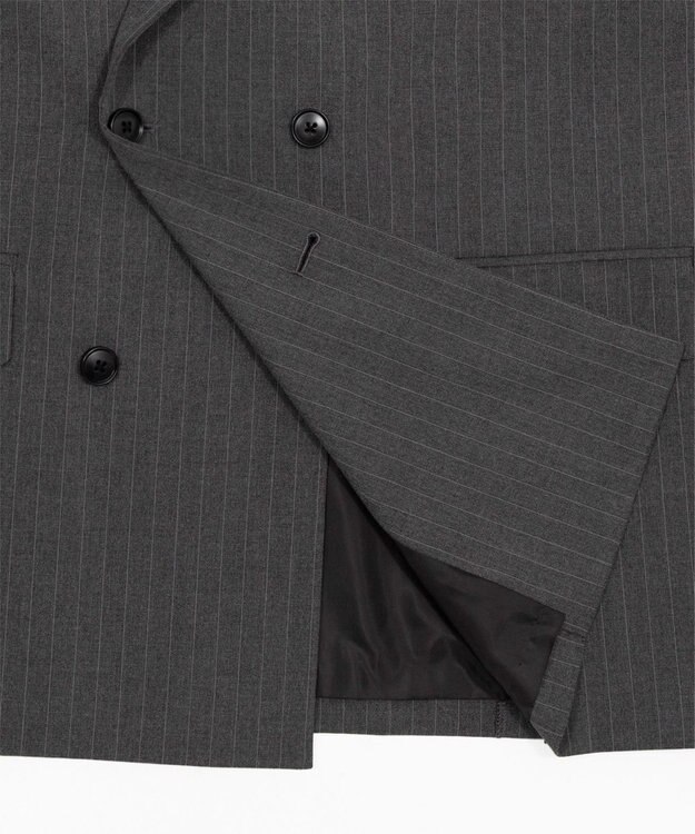 WEGO 【フォーマル/セットアップ対応】ダブルテーラードジャケット グレーストライプ