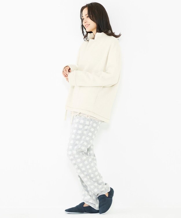 JOSEPH ABBOUD MOUNTAIN 【SPACE／UNISEX】フランネルジャージーチェック パンツ ライトグレー系3