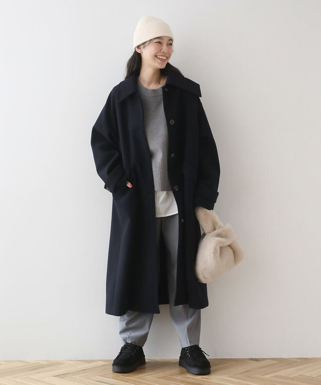 Green Parks ２ＷＡＹステンカラーロングコート Dark Navy