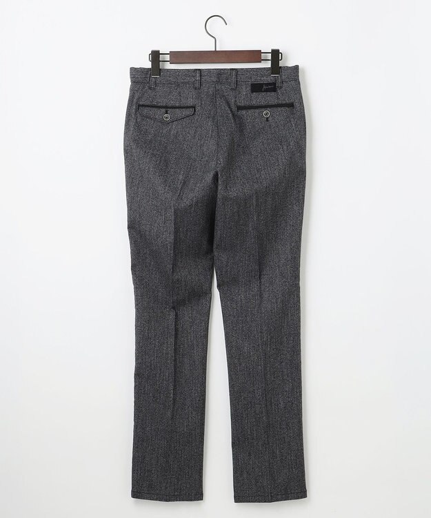 JOSEPH ABBOUD 【キングサイズ・ウエストも伸びる!オーガニックコットン使用】ムリネへリンボンストレッチ パンツ グレー系