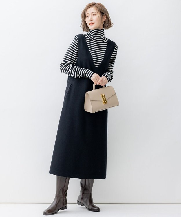 23区 S ウールミルドジャージー ジャンパースカート ブラック系