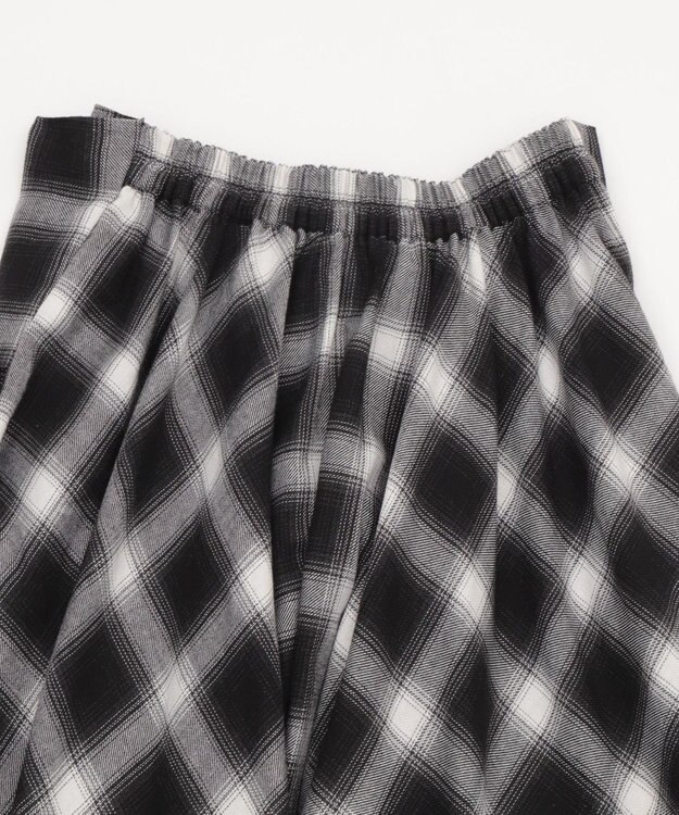 WEGO ネルシャツライクイレヘムロングスカート ブラック