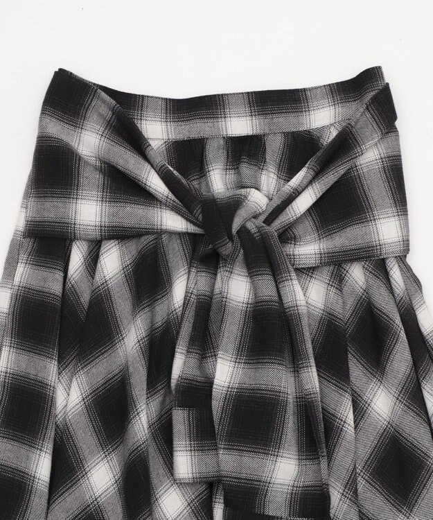 WEGO ネルシャツライクイレヘムロングスカート ブラック