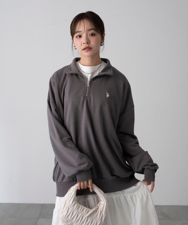 WEGO 【WEB限定/25年秋冬新作/ユニセックス着用ITEM】別注USPOLOハーフZIPPO スミクロ