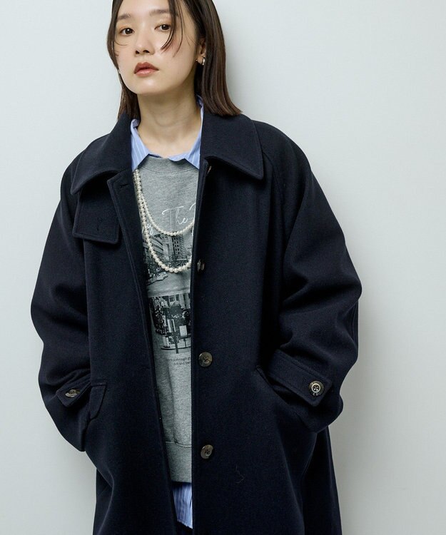 Green Parks ２ＷＡＹステンカラーロングコート Dark Navy