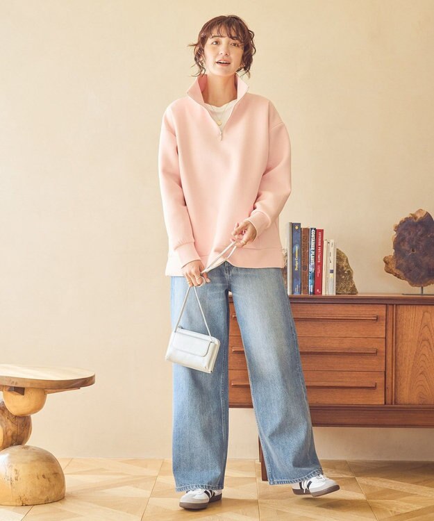 AMERICAN HOLIC ハーフＺＩＰポンチプルオーバー Pink