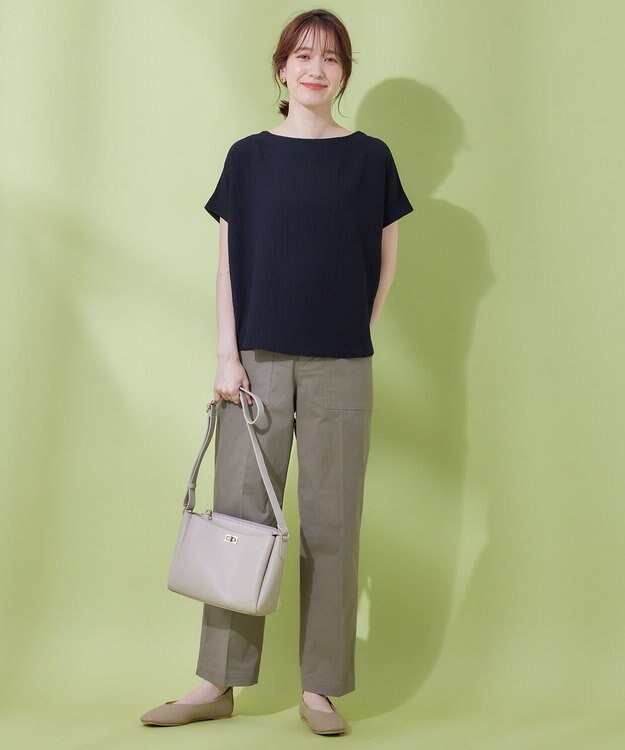 ANY L ミニサッカードルマンスリーブカットソー ブラック