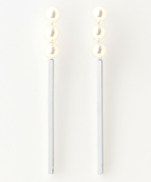 ANY 【WEB限定】パールバーピアス(両耳用) シルバー
