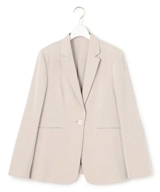 23区 【洗える】リネンレーヨンストレッチ テーラード ジャケット ベージュ系