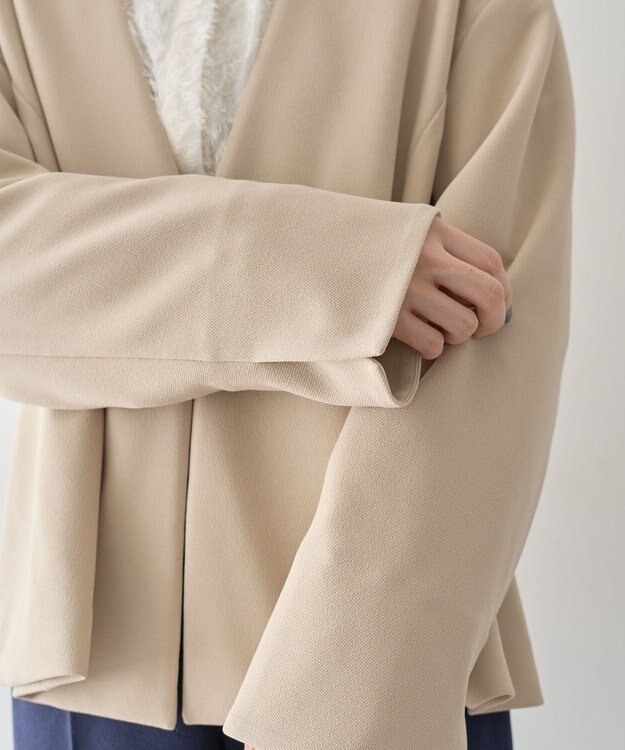 Green Parks Ｏ．洗えてストレッチ　ノーカラージャケット Light Beige