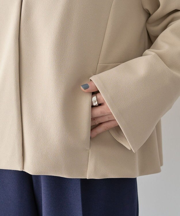 Green Parks Ｏ．洗えてストレッチ　ノーカラージャケット Light Beige