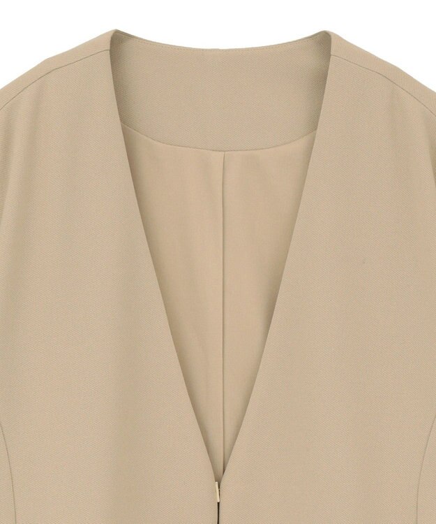 Green Parks Ｏ．洗えてストレッチ　ノーカラージャケット Light Beige