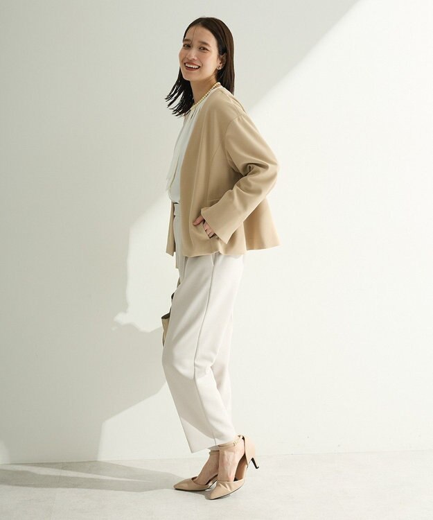 Green Parks Ｏ．洗えてストレッチ　ノーカラージャケット Light Beige