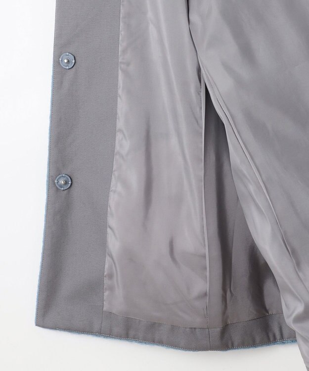 #Newans 【洗濯機可能】バックフレアショートコート ブルー