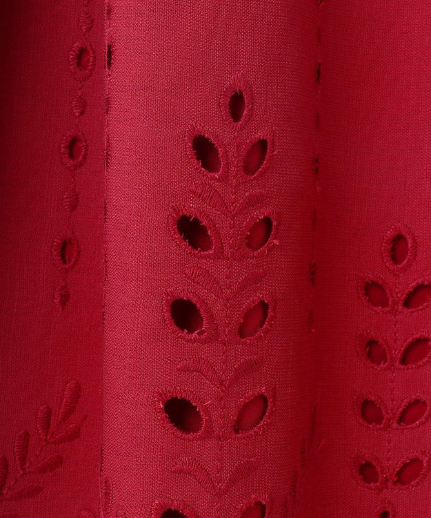 ANY SIS S 【洗える】カットワークエンブロイダリー スカート レッド