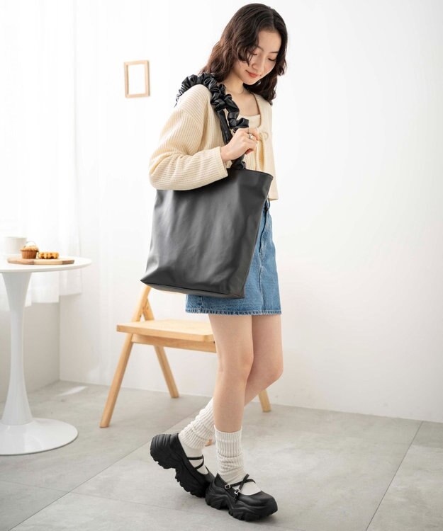 WEGO ギャザーハンドルトート ブラック