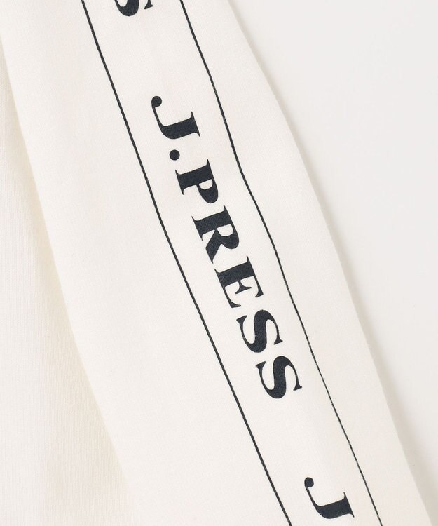 J.PRESS KIDS 【110-130cm】切替×袖プリント 長袖Tシャツ オフホワイト系