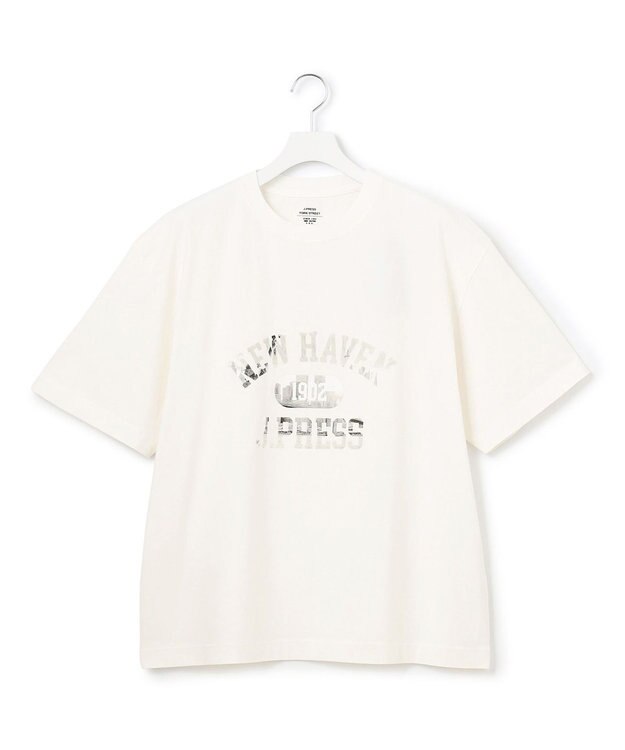 J.PRESS YORK STREET 【UNISEX】フォトプリント Tシャツ ”College Logo” ホワイト系