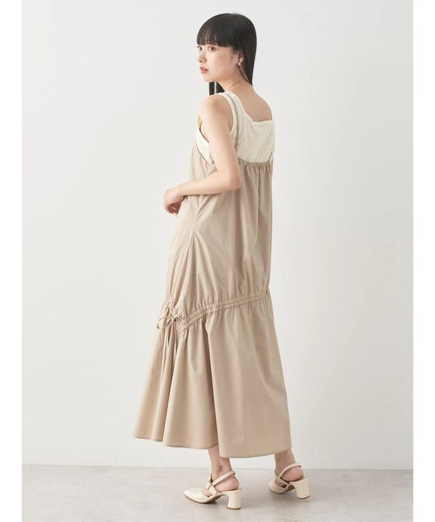 earth music&ecology ドロストデザインキャミワンピース Beige