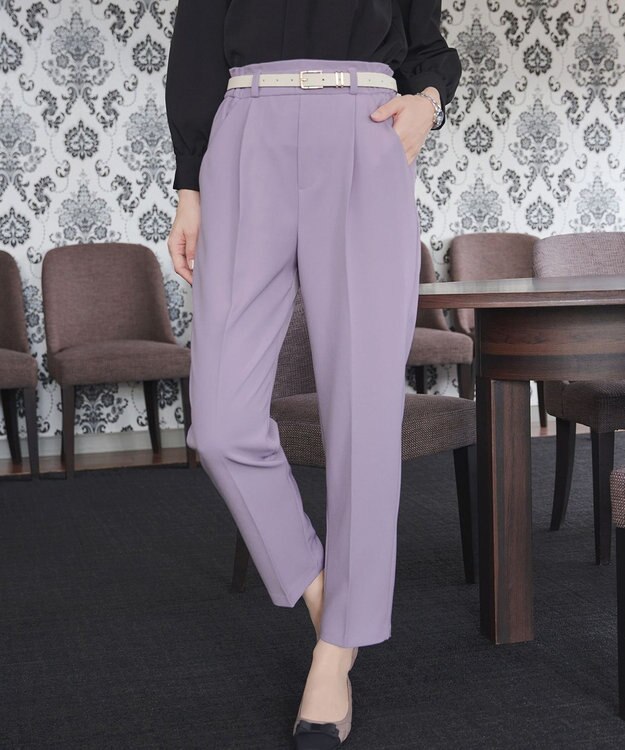 Tiaclasse L 【おのののかさん着用】とろみカラーテーパードパンツ ラベンダー