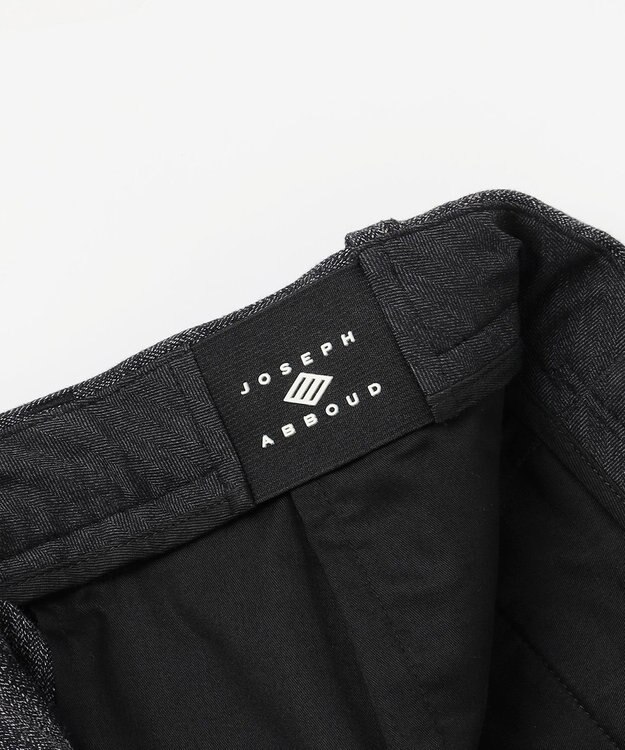 JOSEPH ABBOUD 【キングサイズ・ウエストも伸びる!オーガニックコットン使用】ムリネへリンボンストレッチ パンツ グレー系