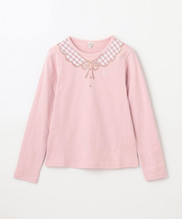 組曲 KIDS 【150-160㎝】トロンプルイユロン Tシャツ ピンク