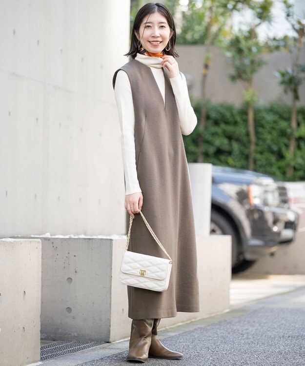 23区 S 【Sサイズ限定】ウールミルドジャージー ジャンパースカート ブラウン系