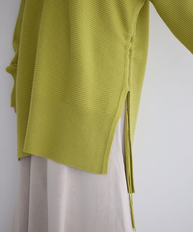 YECCA VECCA Vネックドロストデザインニット Lime Green