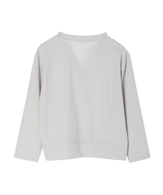 Green Parks カットジョーゼットドットボタンカーディガン Light Gray