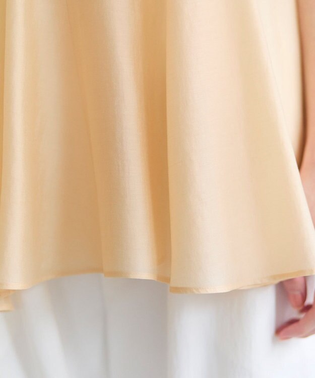 BEIGE， AMARYLLIS / シアー 切り替えフレアブラウス Peach