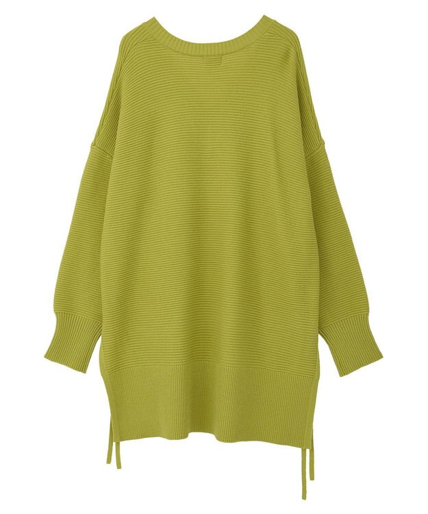 YECCA VECCA Vネックドロストデザインニット Lime Green