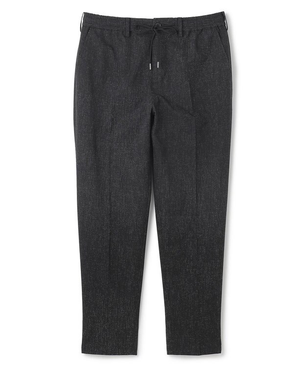 JOSEPH HOMME 新型・新柄【洗える/ストレッチ/シワになりにくい/セットアップ対応可】クールドッツストレッチ ドロスト付テーパードパンツ / PEGG CONVERTIBLE ブラック系