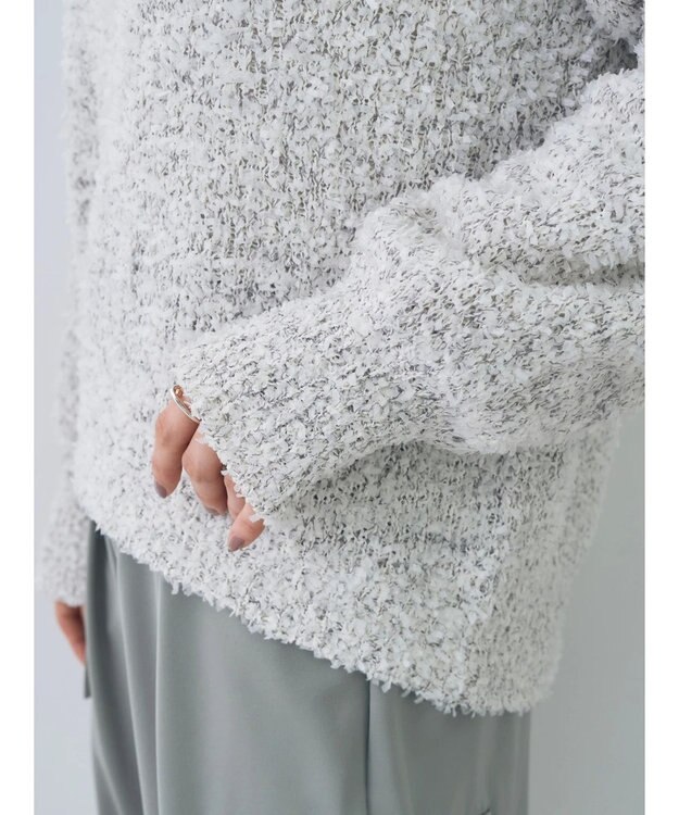 YECCA VECCA レースアップリボンヤーンニット Ivory