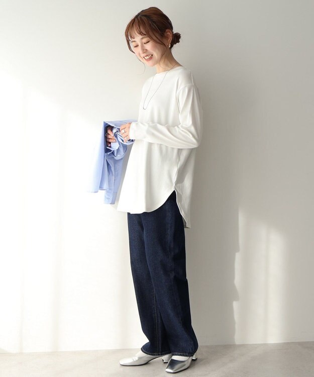 AMERICAN HOLIC クルーネックロングカットプルオーバー Off White