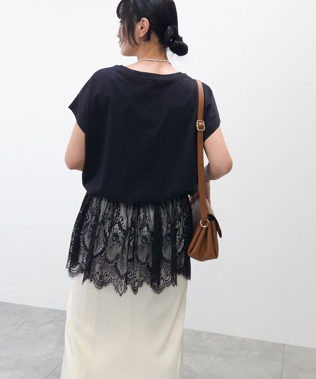 Green Parks レースドッキングフレンチプルオーバー Black