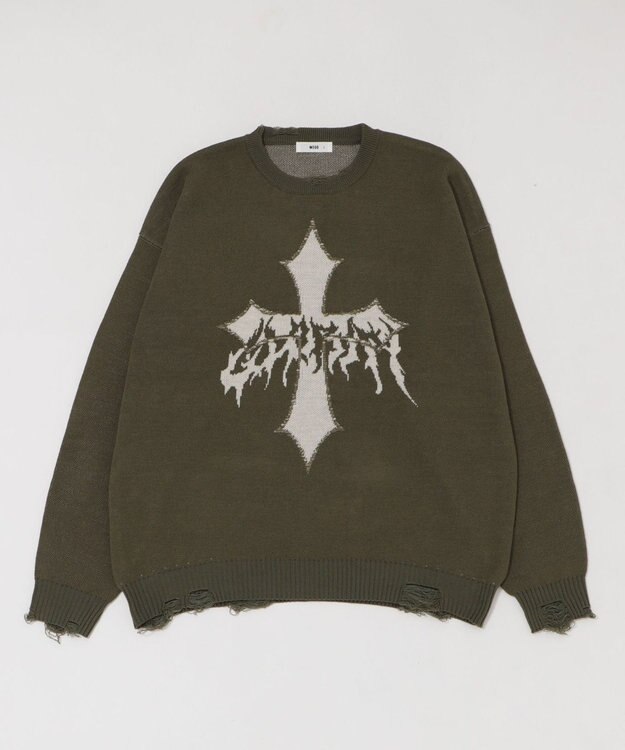 WEGO ダメージジャガードプルオーバー カーキ