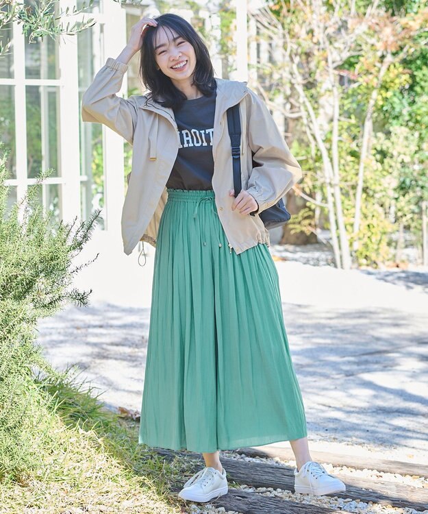 ANY 【UVケア】アソートロゴプリント ロングスリーブTシャツ チャコール×カレッジロゴ