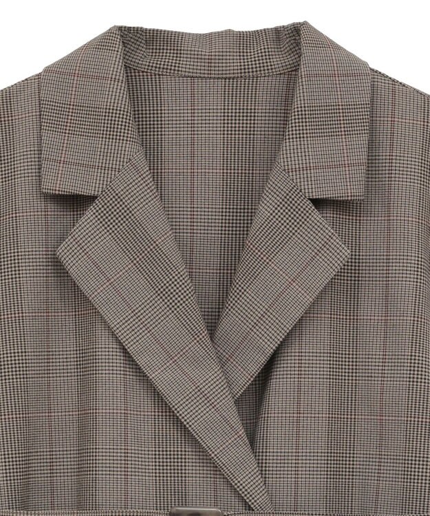 earth music&ecology ショートジレンチ Check Brown