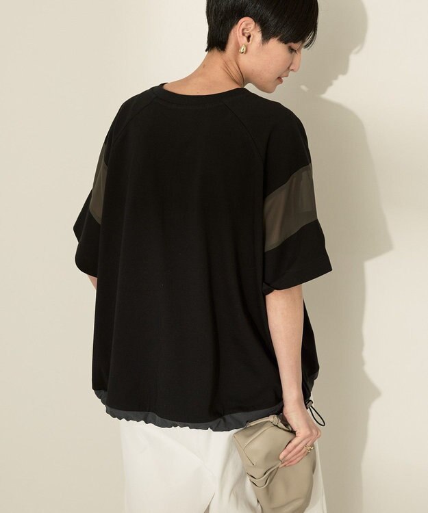 AMERICAN HOLIC 異素材ライン切替プルオーバー Black