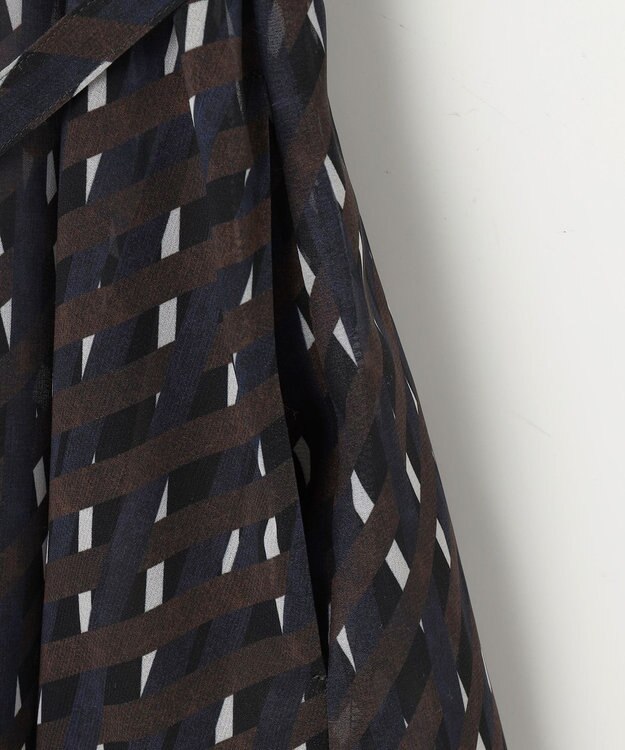 23区 【洗える】Ratti ウォールプリント ワンピース ブラウンプリント