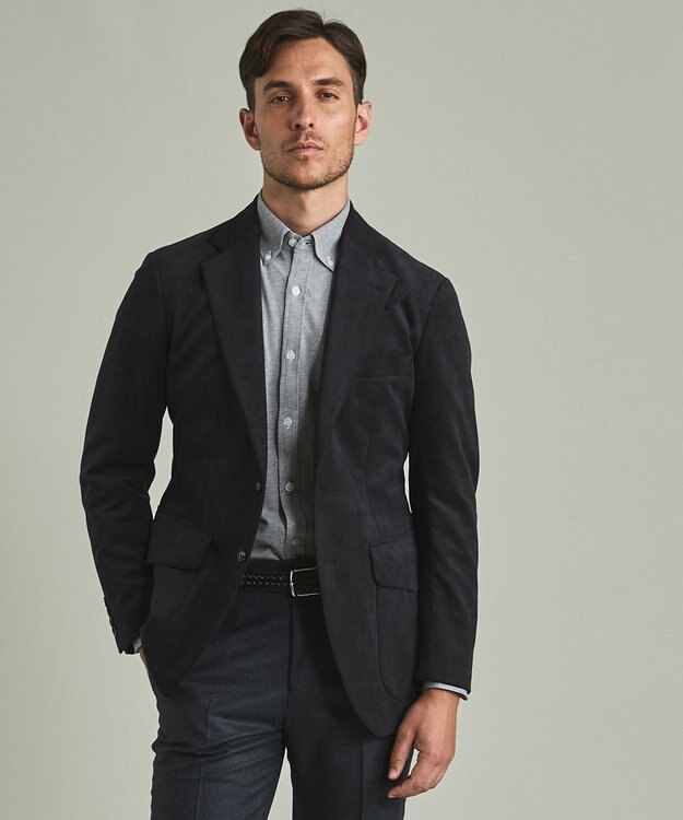 GOTAIRIKU 【イージーケア】ウルトラスエードサファリジャケット ブラック系