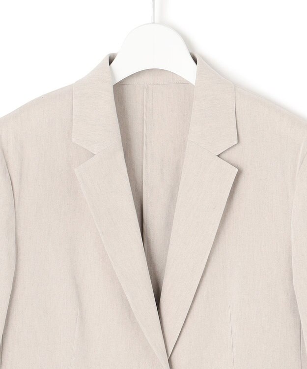 23区 【洗える】リネンレーヨンストレッチ テーラード ジャケット ベージュ系