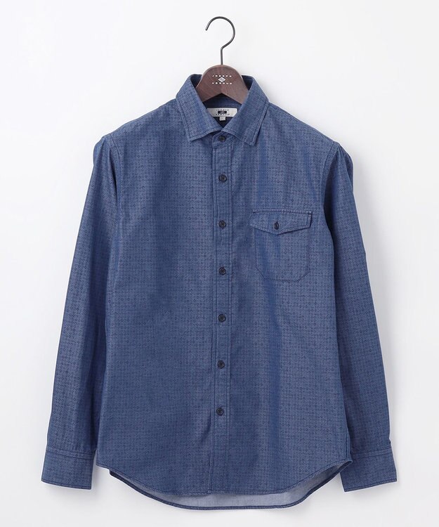 JOSEPH ABBOUD 【サスティナブル素材】テンセルプリント シャツ ネイビー系5